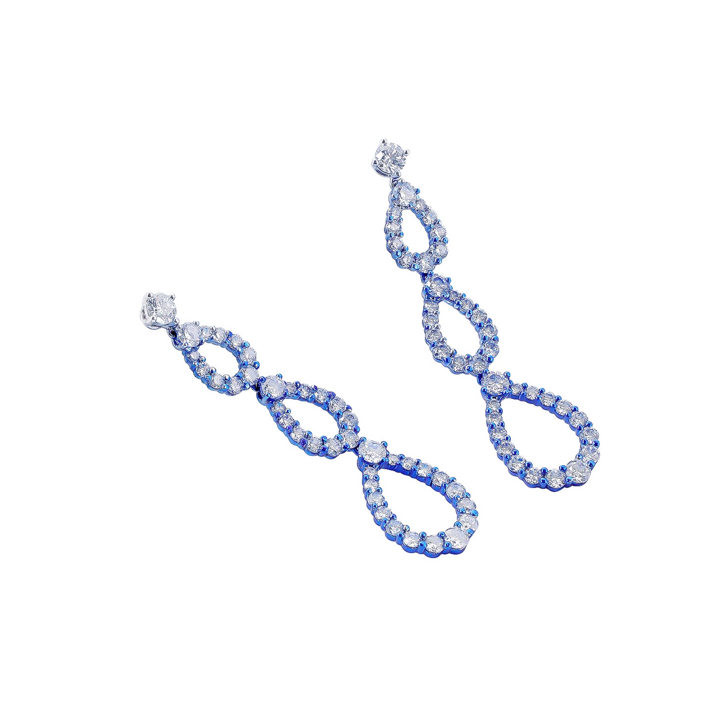 Azure Cascade Lab-Grown Diamond Earrings, Earrings