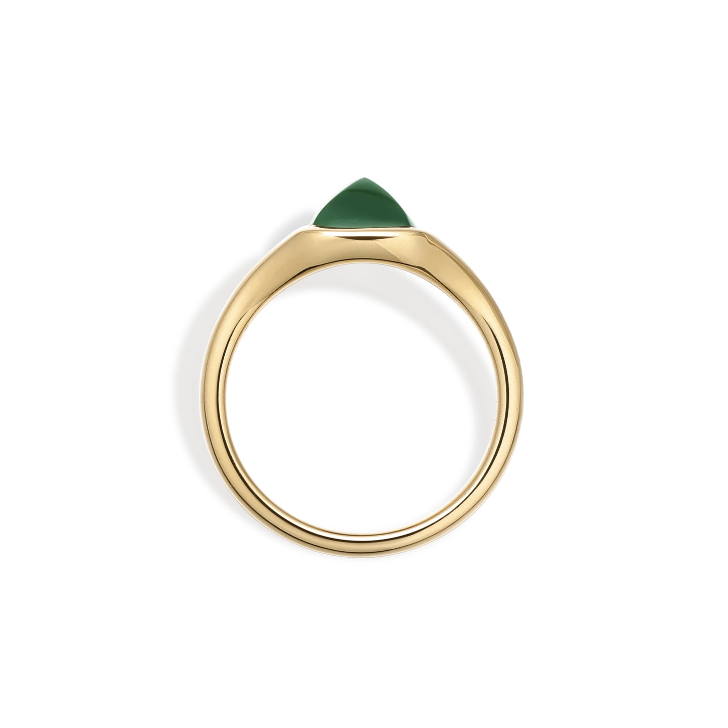 Sarah-Sugarloaf Cabochon Green Tourmaline Gemstone Ring
