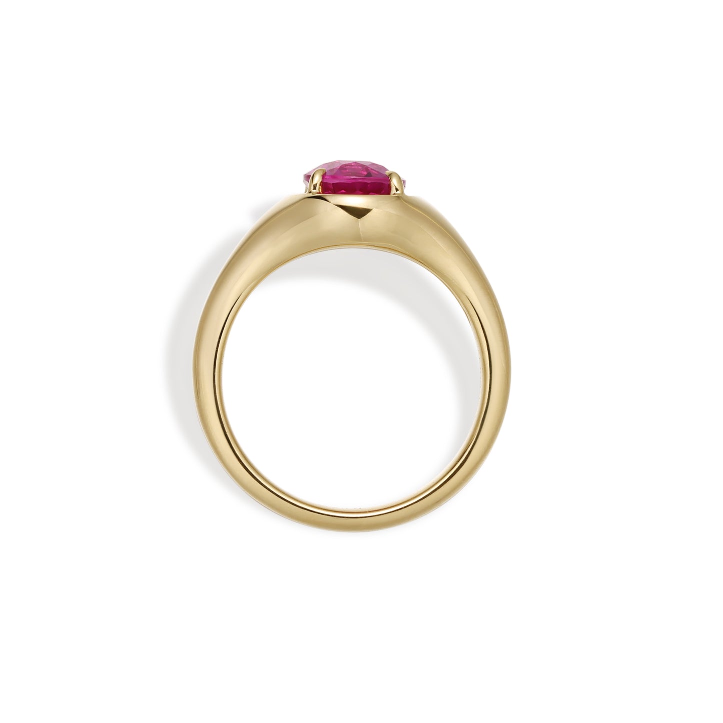 Evie-Oval Cut Lab Grown Pink Sapphire Gemstone Ring