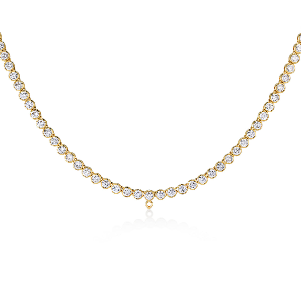 Round Diamond Bubble Tennis Necklace