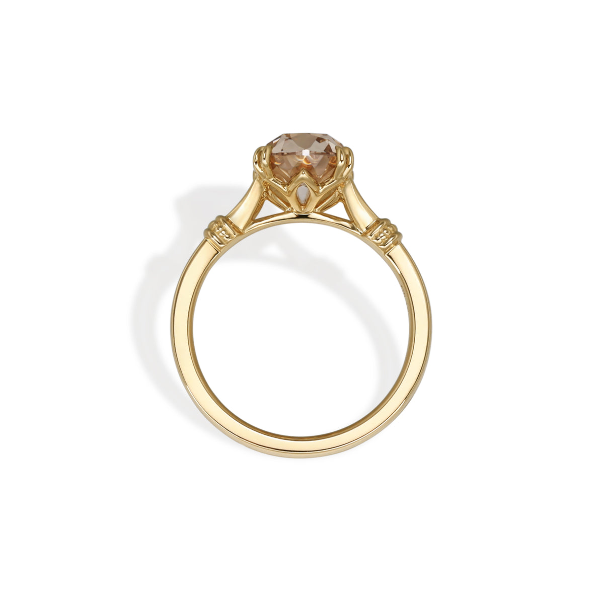 Henley-Champagne Old Mine Cushion Lab Grown Diamond Ring