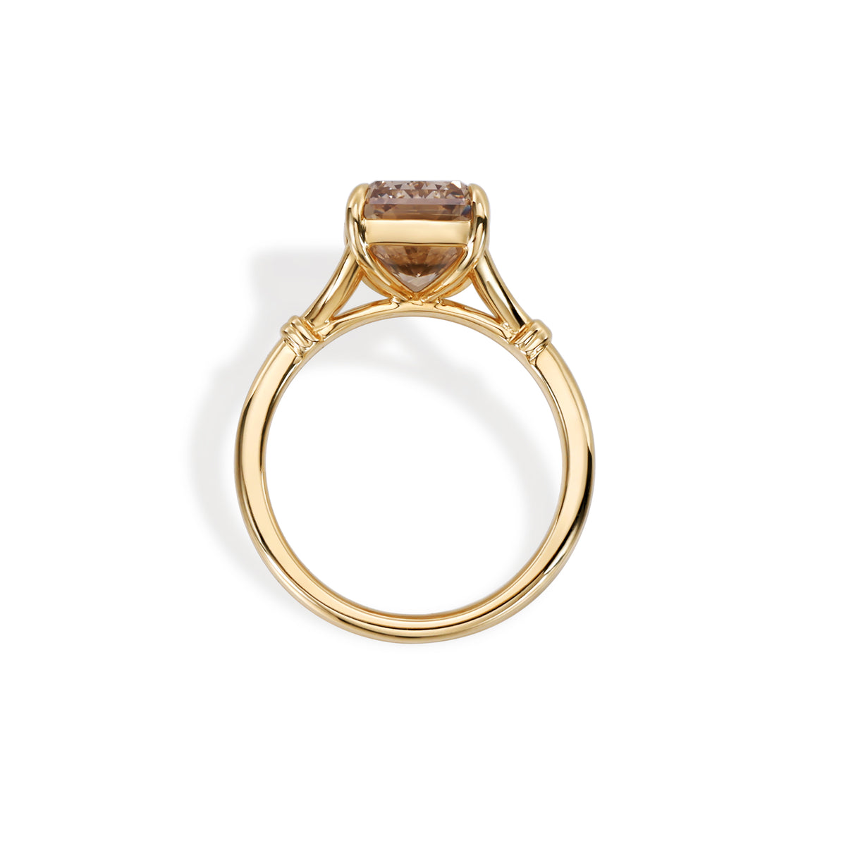 Rhea-Champagne Radiant Lab Grown Diamond Engagement Ring