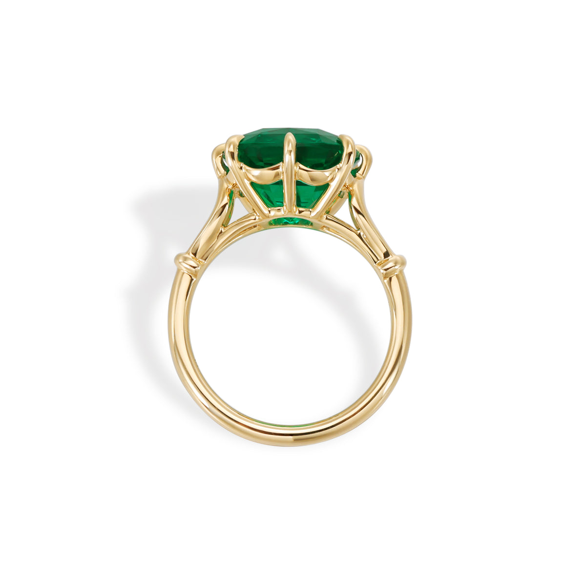 Lux-Cushion cut Lab Grown Emerald Ring