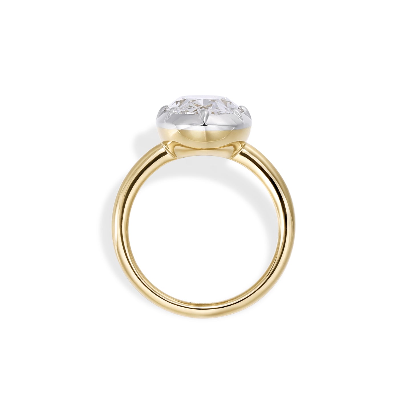 Lena-Oval Cut Lab Grown Diamond Engagement Ring in two-tone gold with a stunning oval cut diamond.