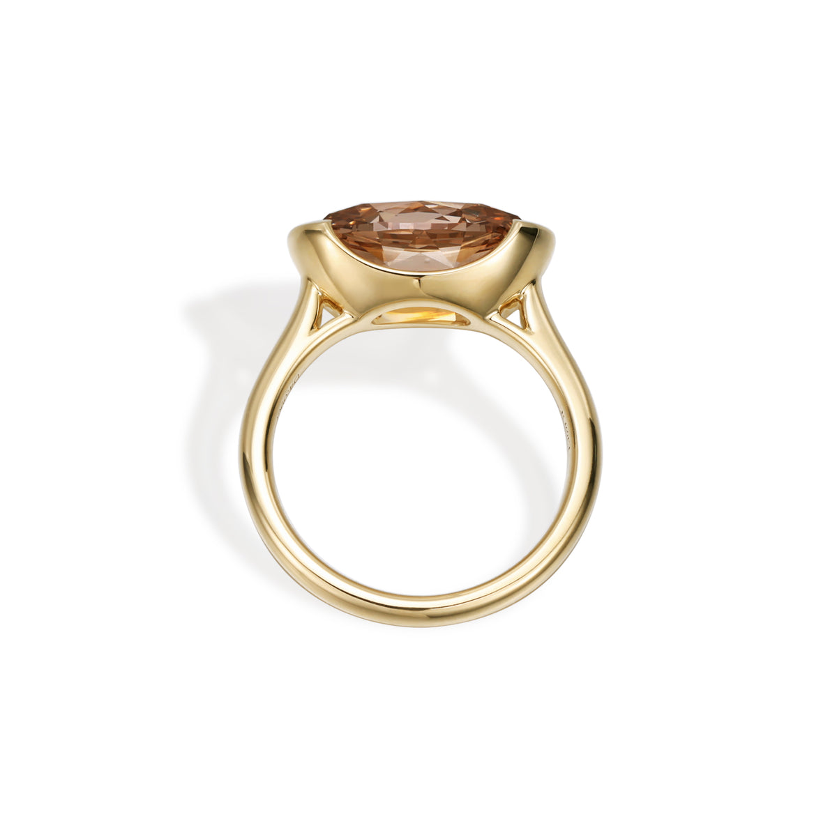 Alice-Champagne Altschliff-Cushion Ring mit im Labor gezüchtetem Diamanten