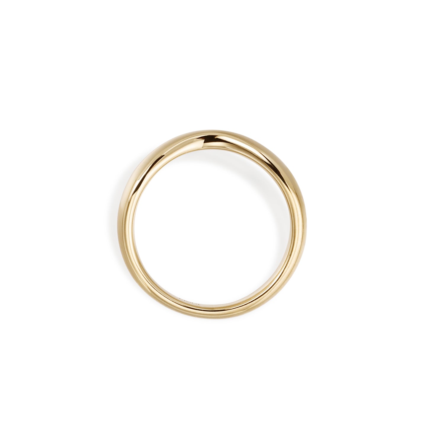 Side Profile View of Curved Wedding Band in 14K/18K Yellow Gold | Vera | Elora