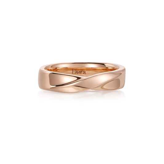 Ethan-Twist Rose Gold Wedding Band
