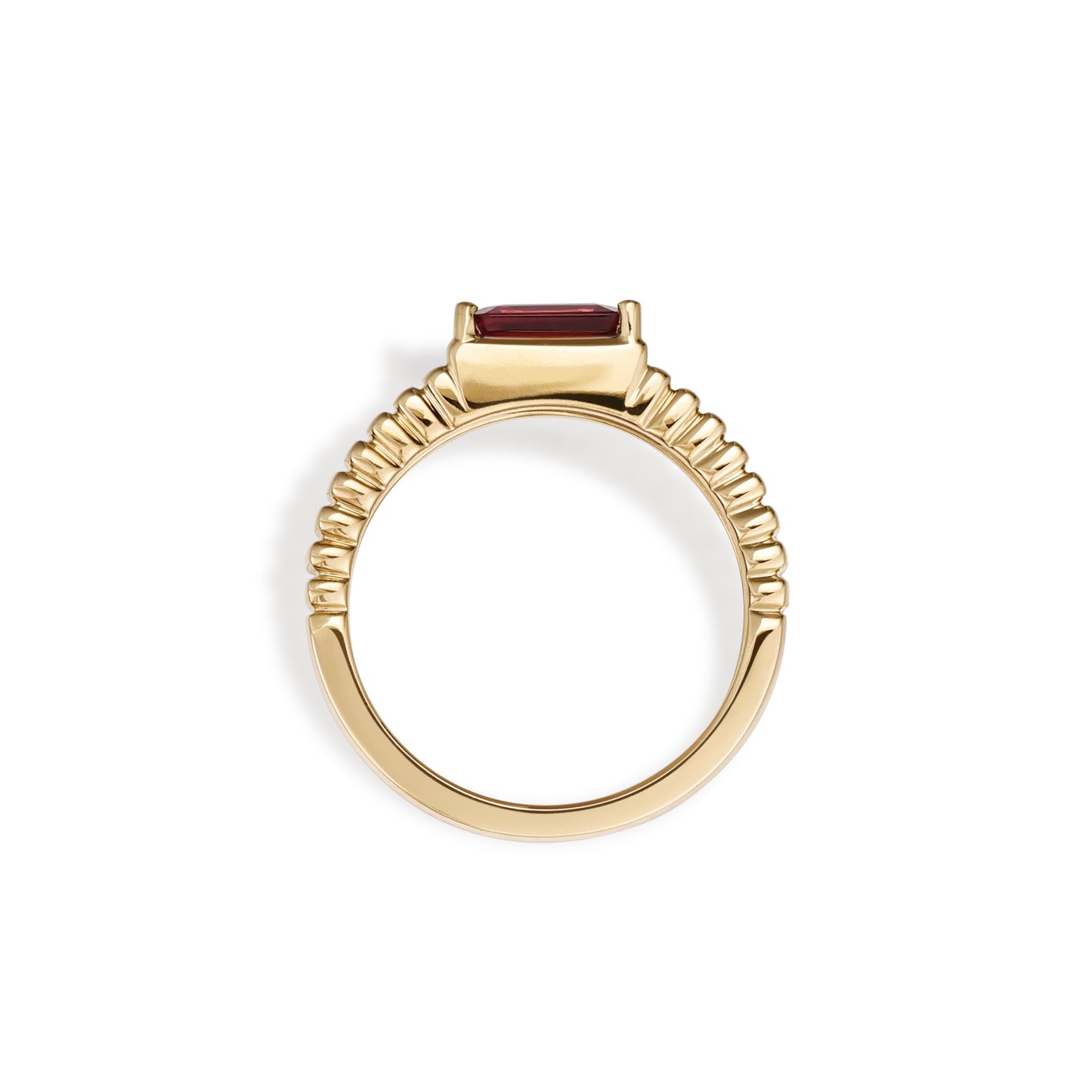 Hallie-Emerlad Cut Pink Tourmaline Gemstone Ring