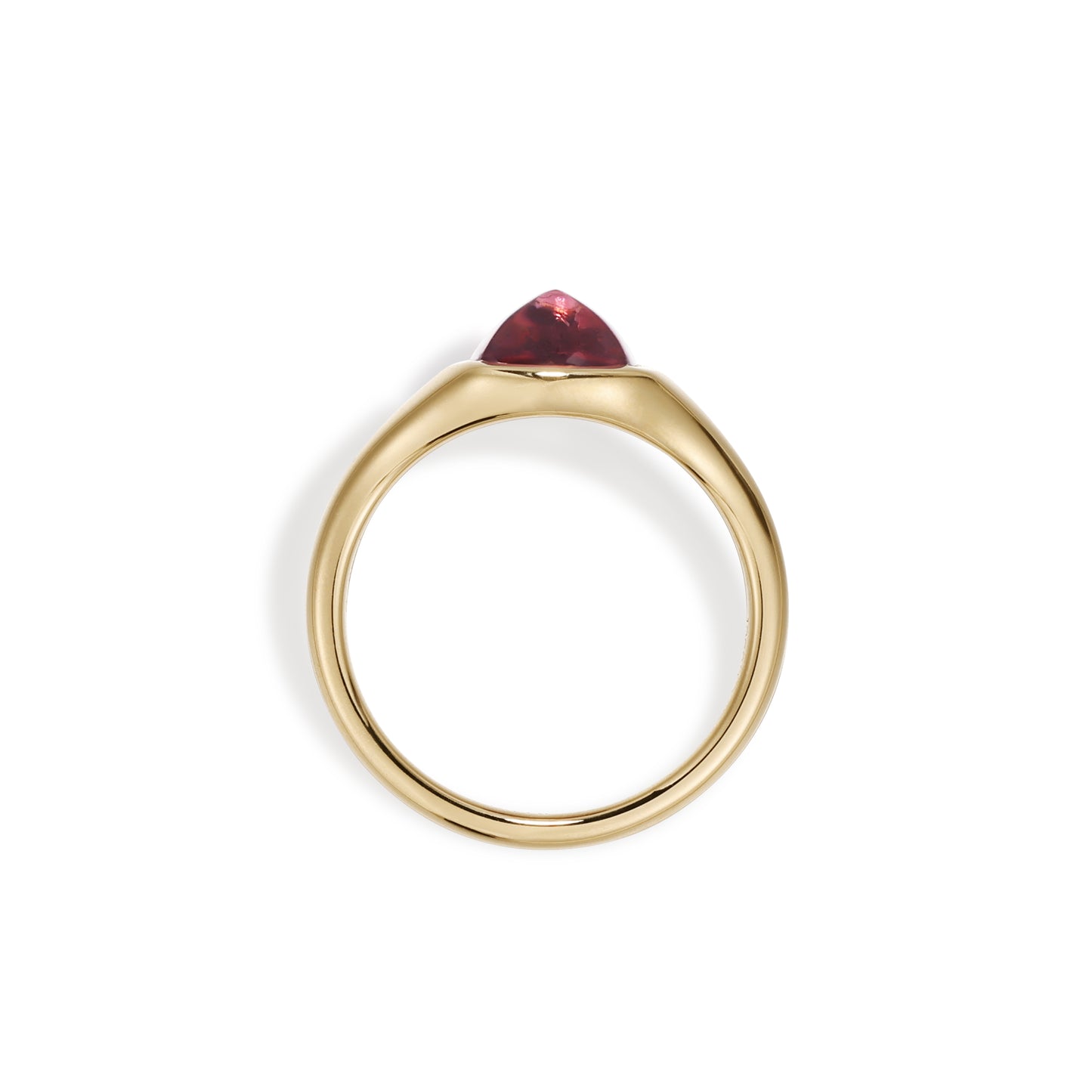 Sarah-Sugarloaf Cabochon Reddish Pink Tourmaline Gemstone Ring