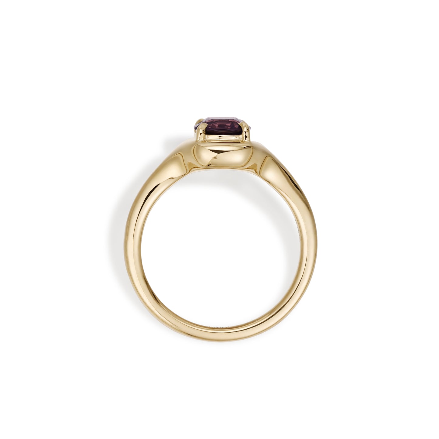 Ellie-Cushion Cut Deep Purple Spinel Gemstone Ring
