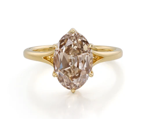 Custom Order Deposit- 1ct Marquise Cut Lab Champagne Diamond Ring