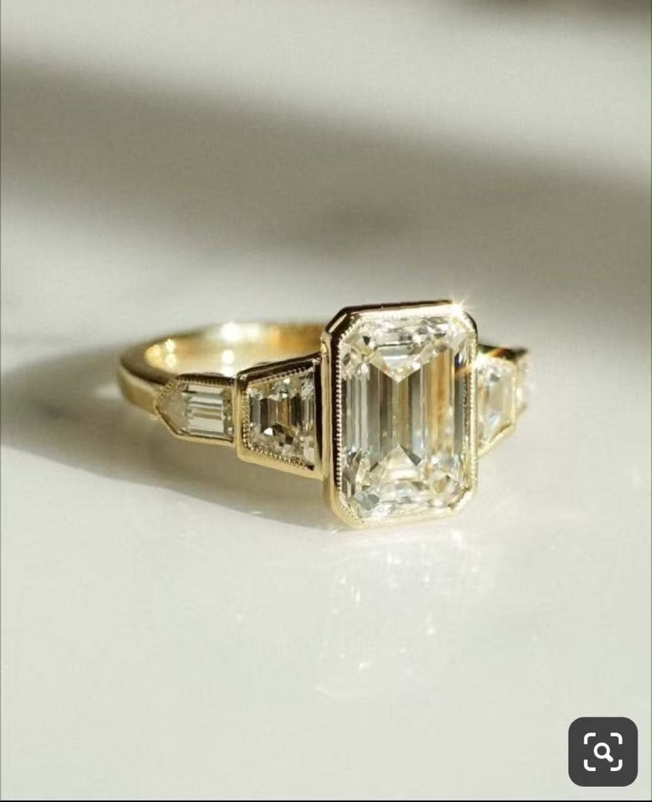 Custom Order Deposit- 3ct Emerald cut Lab Grown Diamond Ring