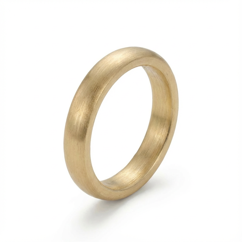 Classic Brushed Gold Men’s Wedding Band 4mm