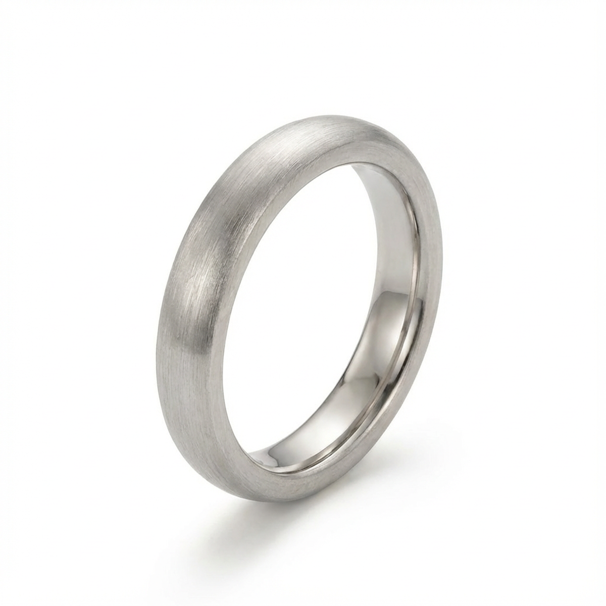Classic Brushed Platinum Men’s Wedding Band 4mm