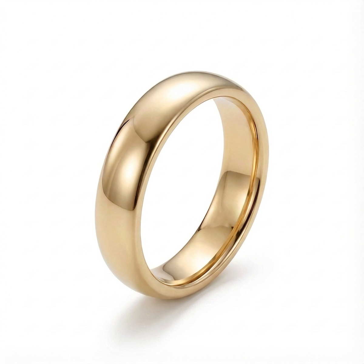 Classic Polished Gold Men's Wedding Band 5mm