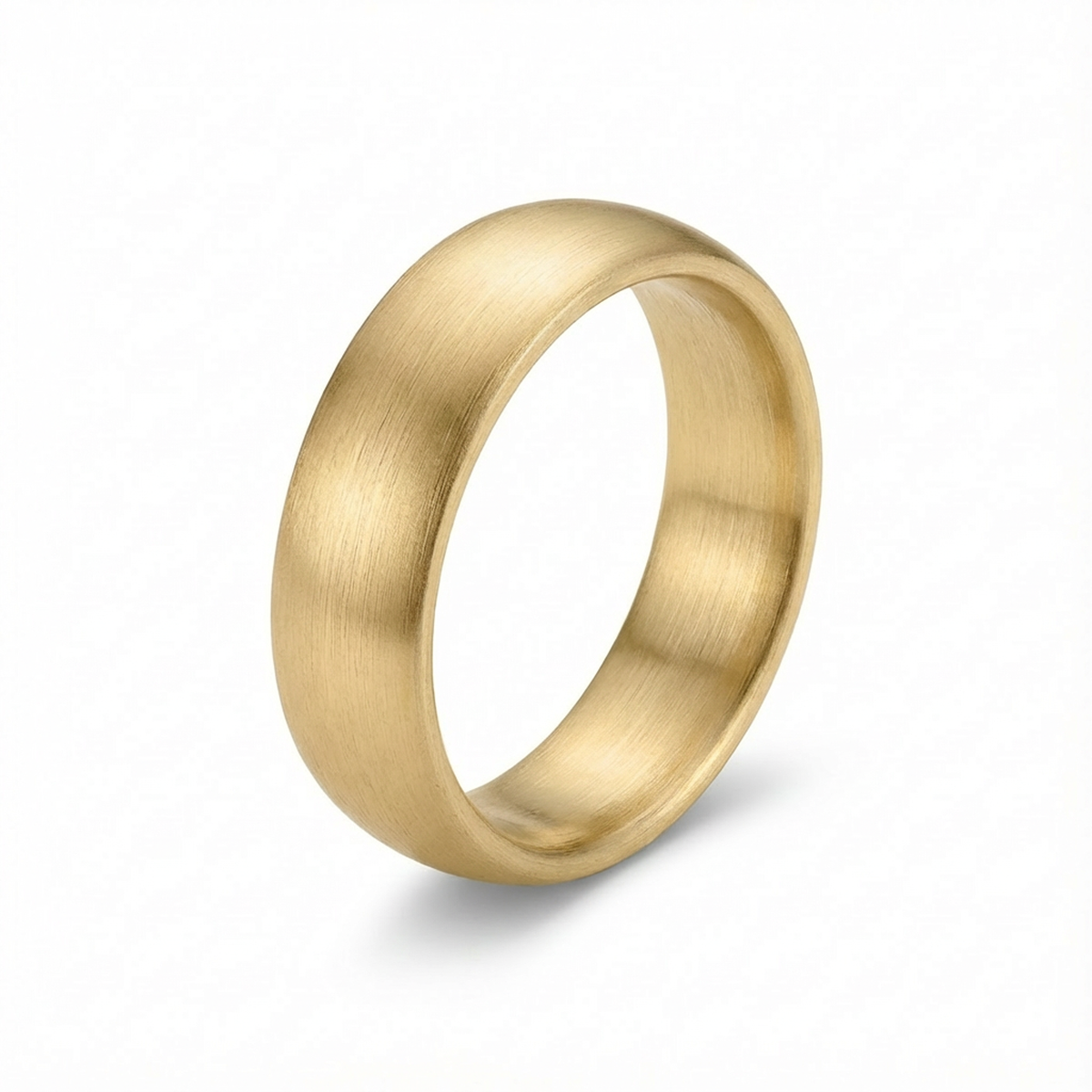 Classic Brushed Gold Men’s Wedding Band 6mm
