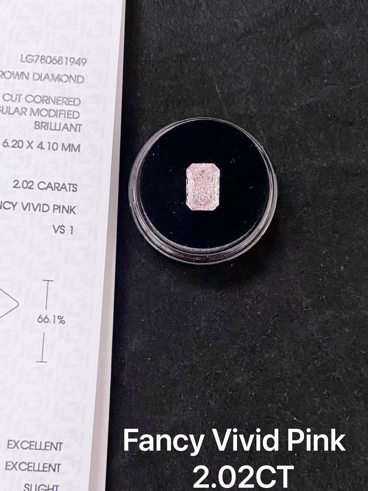 Custom Order Deposit- 2ct Radiant Cut Lab Pink Diamond Chain Ring