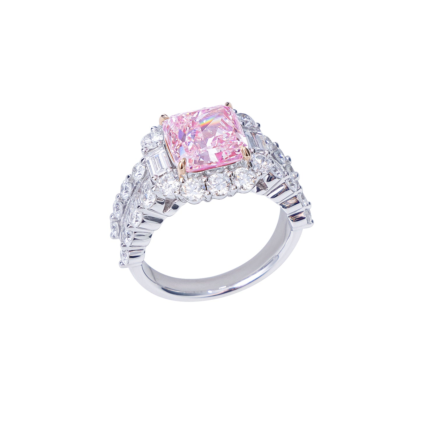 Eliana - Cushion Cut Pink Diamond Ring, Rings