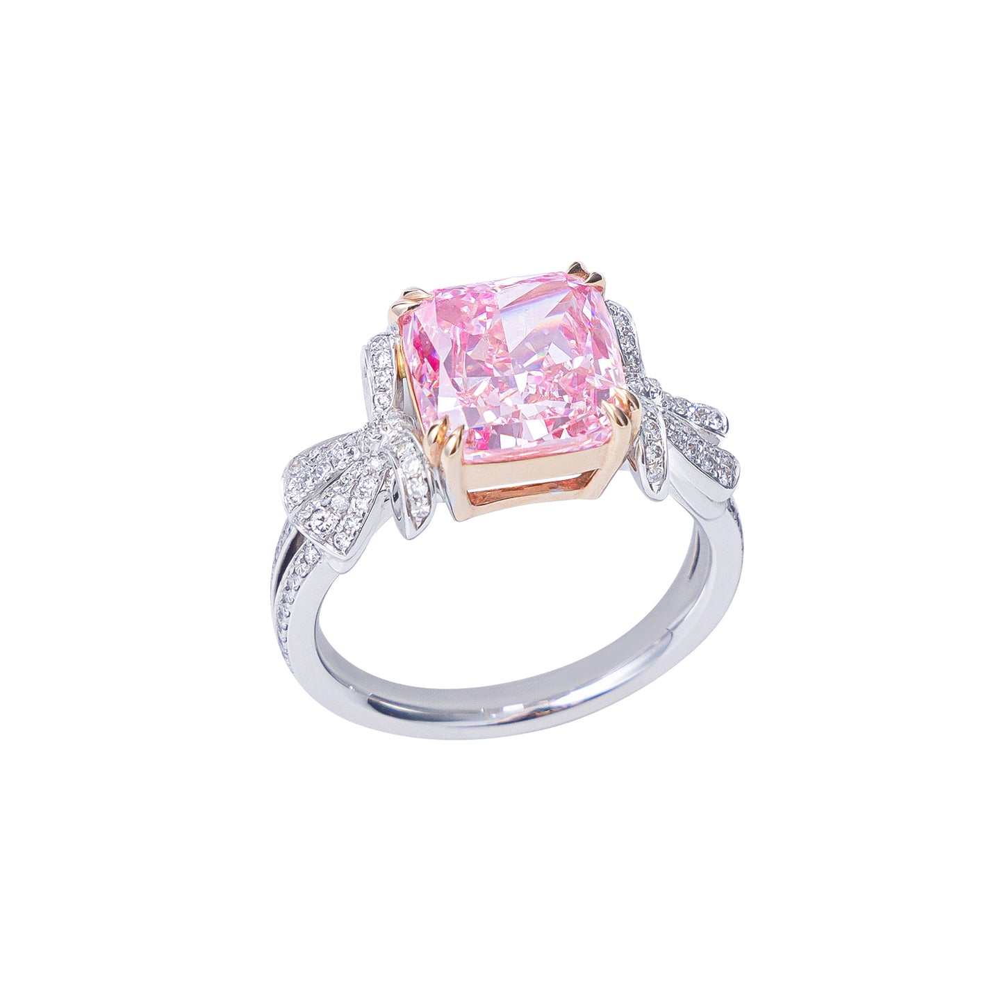 Amelia - Cushion Cut Pink Diamond Ring, Rings