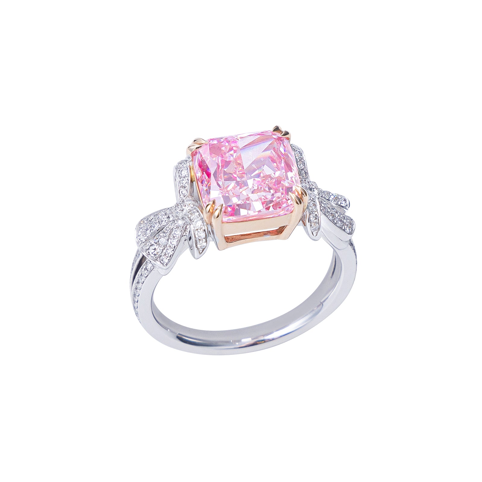 Amelia - Cushion Cut Pink Diamond Ring, Rings