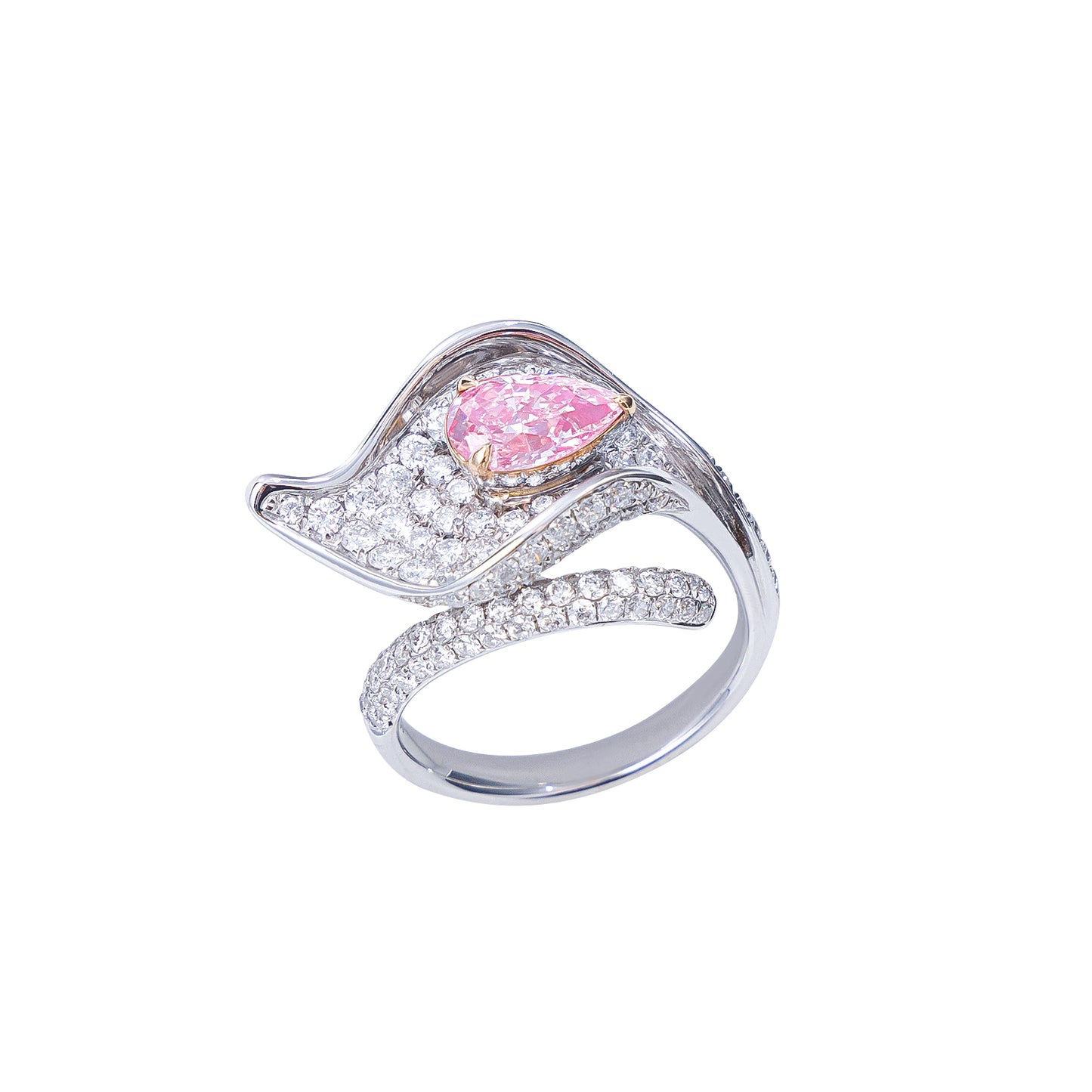 Sophia - Pear Cut Pink Diamond Ring, Rings