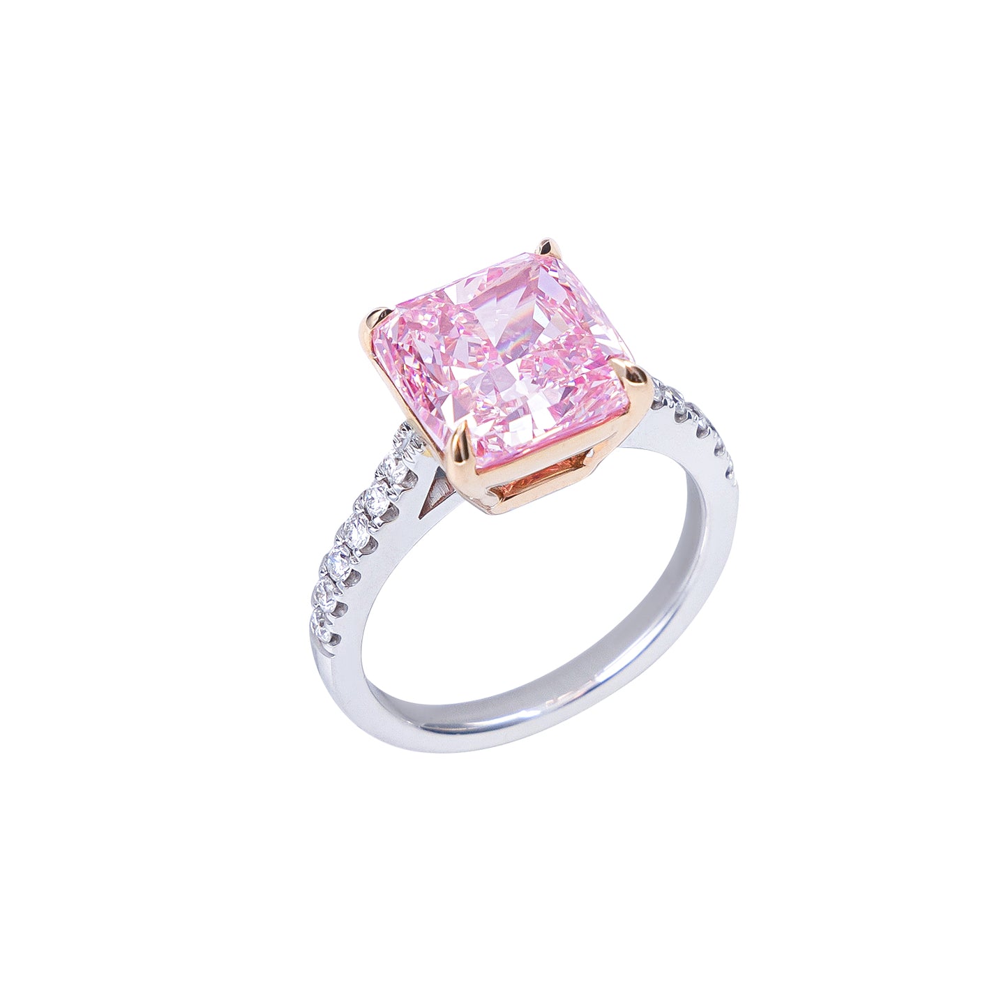 Nora - Cushion Cut Pink Diamond Ring, Rings