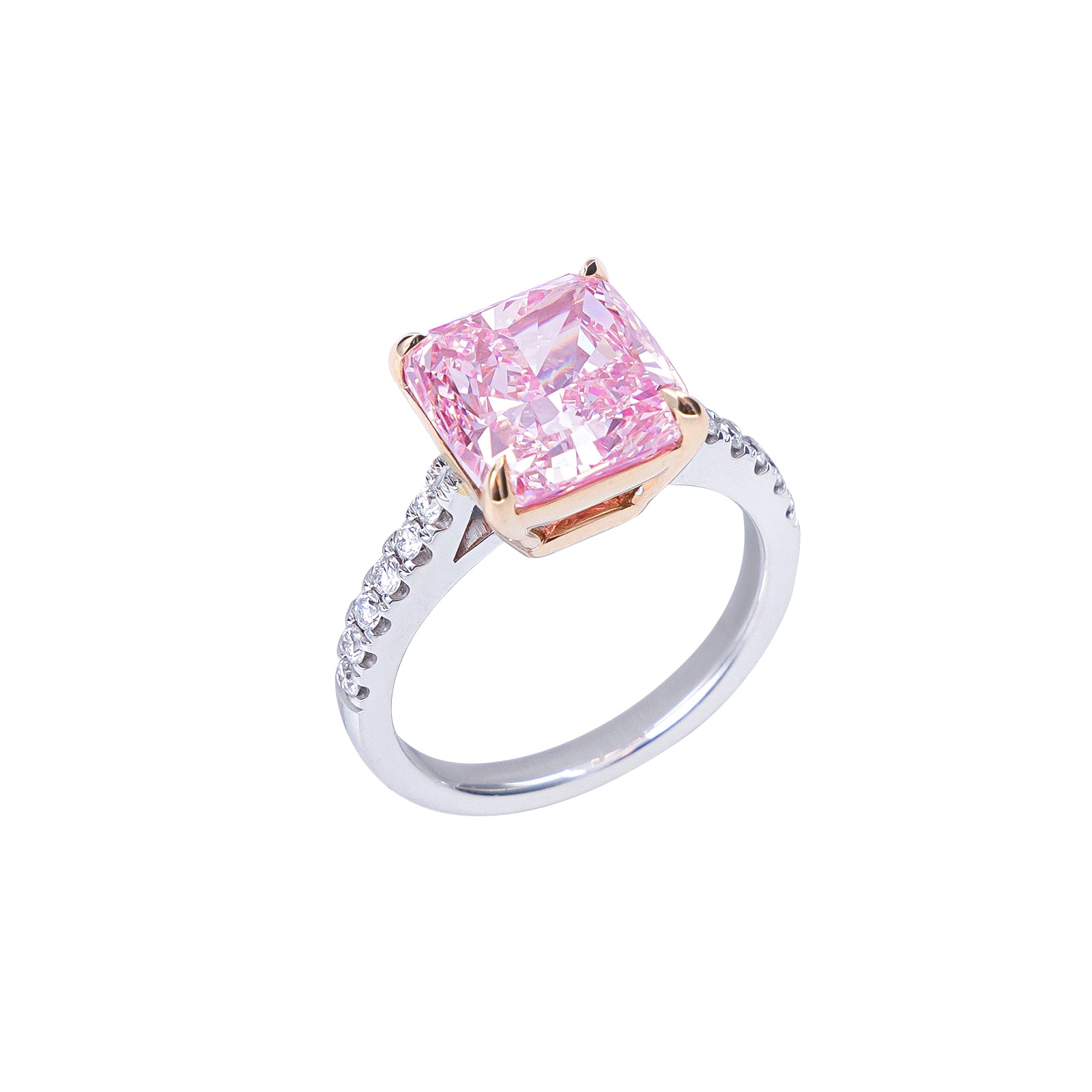 Nora - Cushion Cut Pink Diamond Ring, Rings