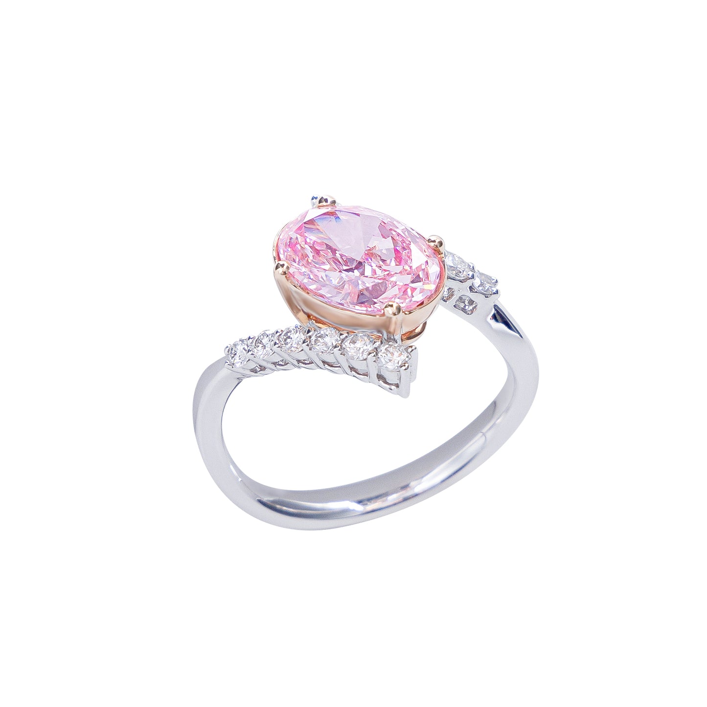 Victoria - Oval Cut Pink Diamond Ring, Rings