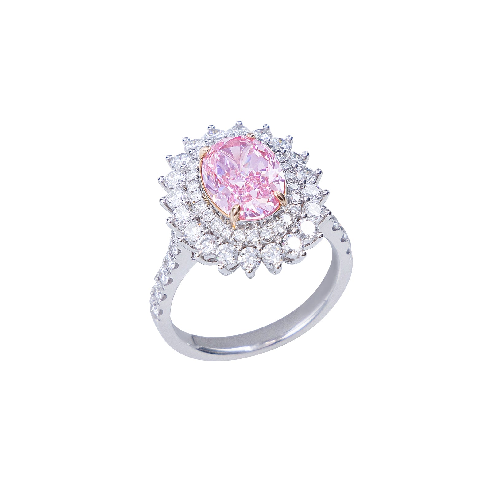 Paisley - Oval Cut Pink Diamond Ring, Rings