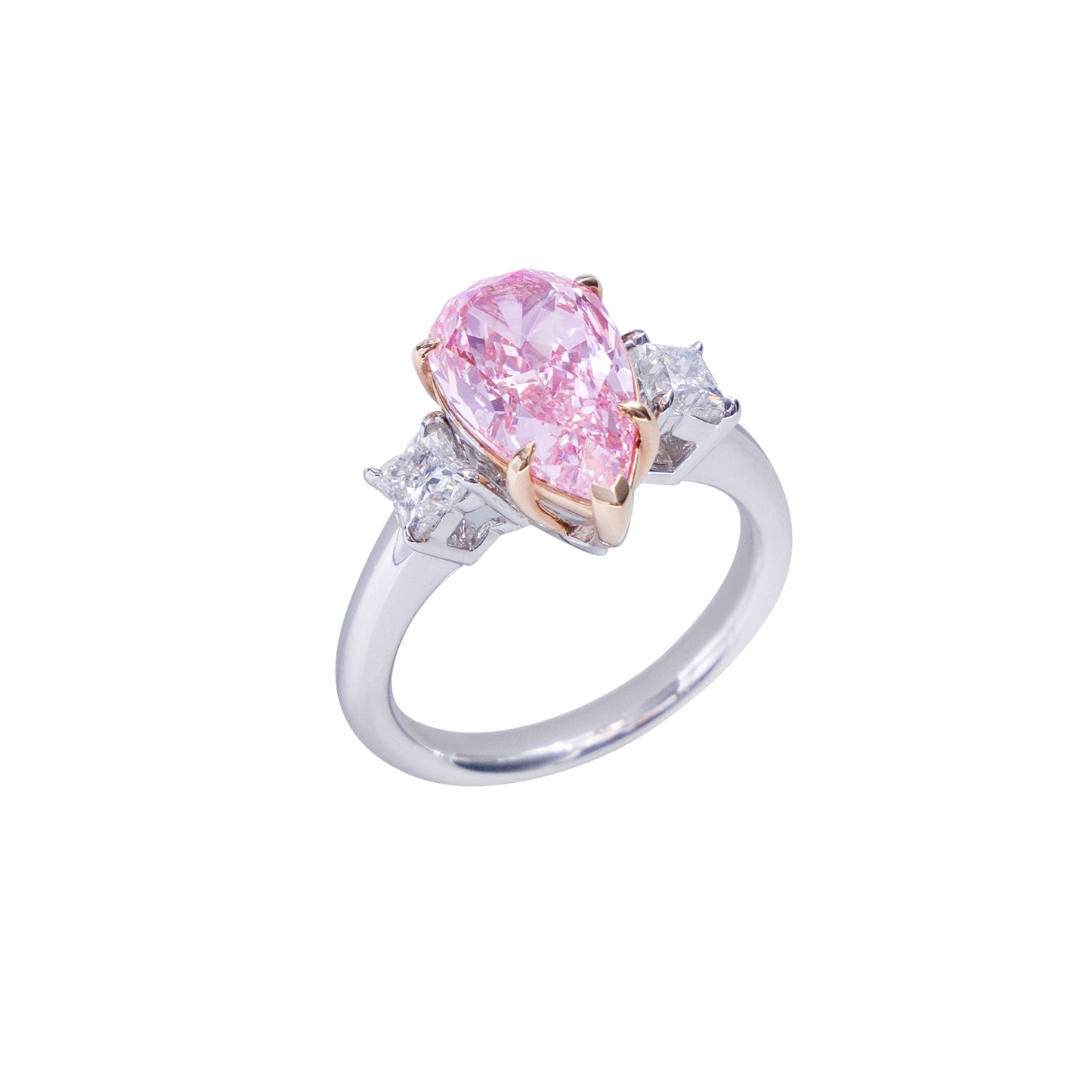 Josephine - Pear Cut Pink Diamond Ring, Rings