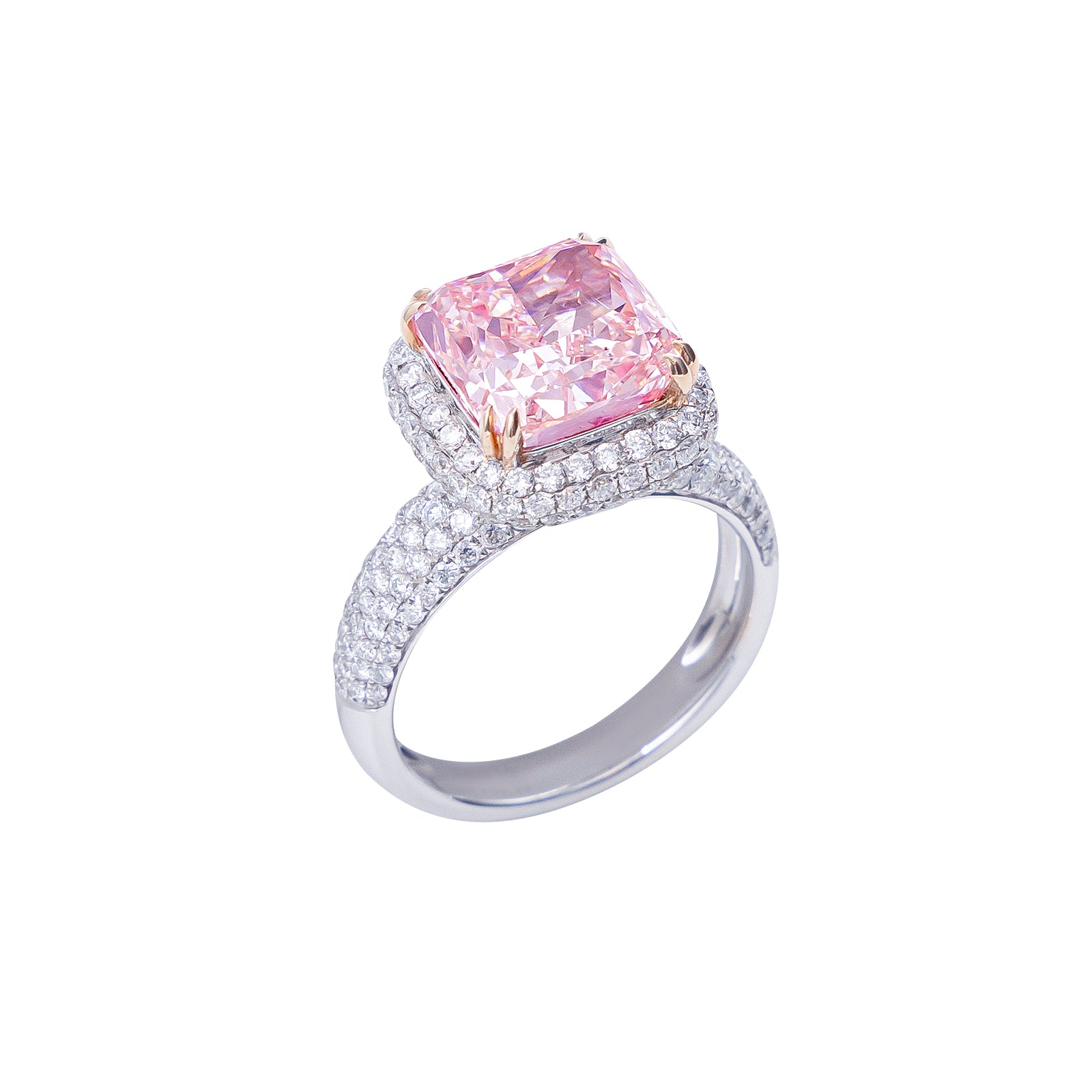 Melanie - Cushion Cut Pink Diamond Ring, Rings