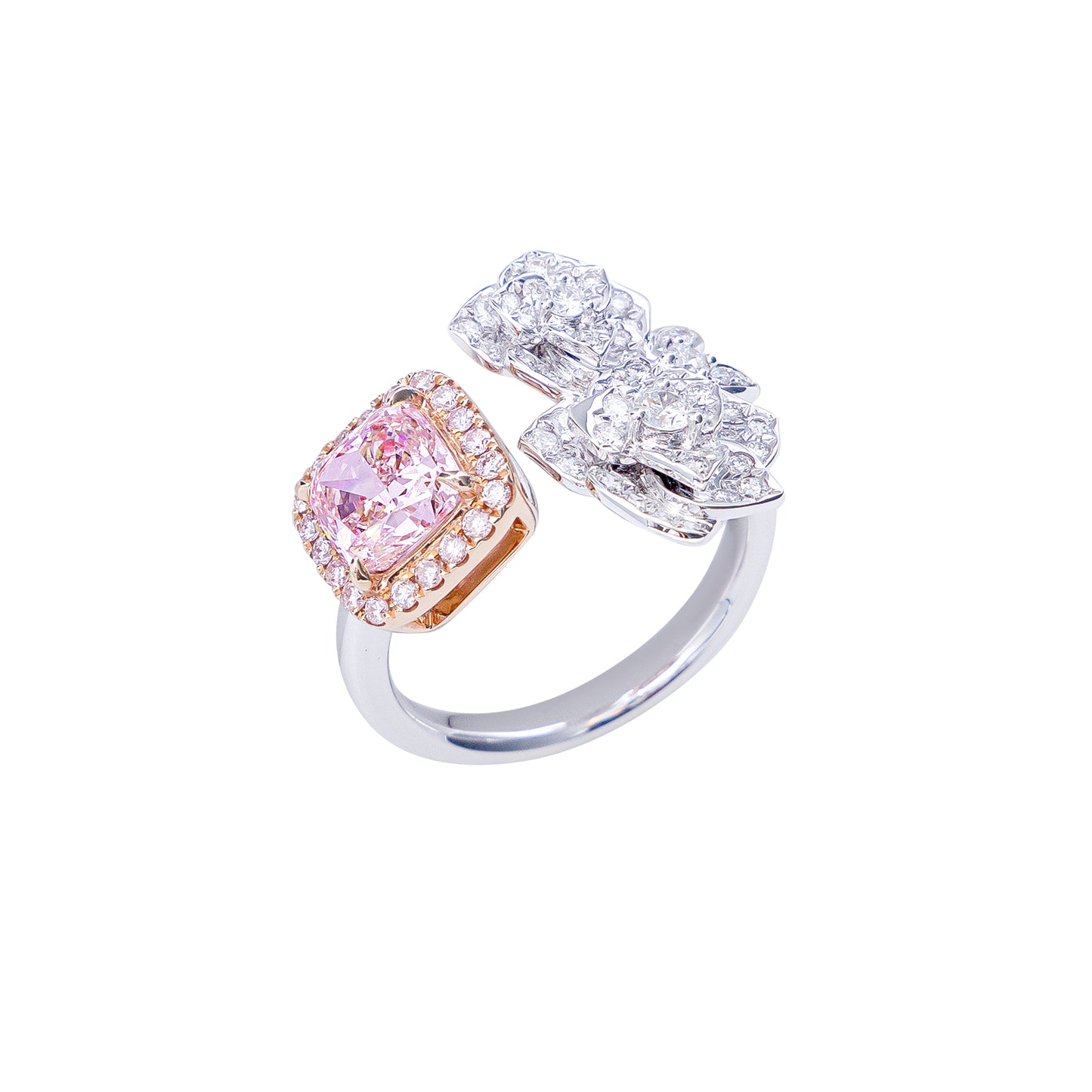 Rose - Cushion Cut Pink Diamond Ring, Rings