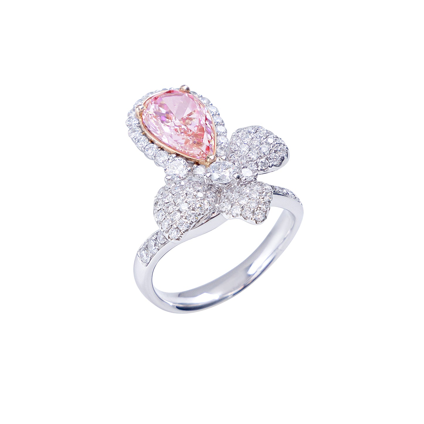 Cecilia - Pear Cut Pink Diamond Ring, Rings