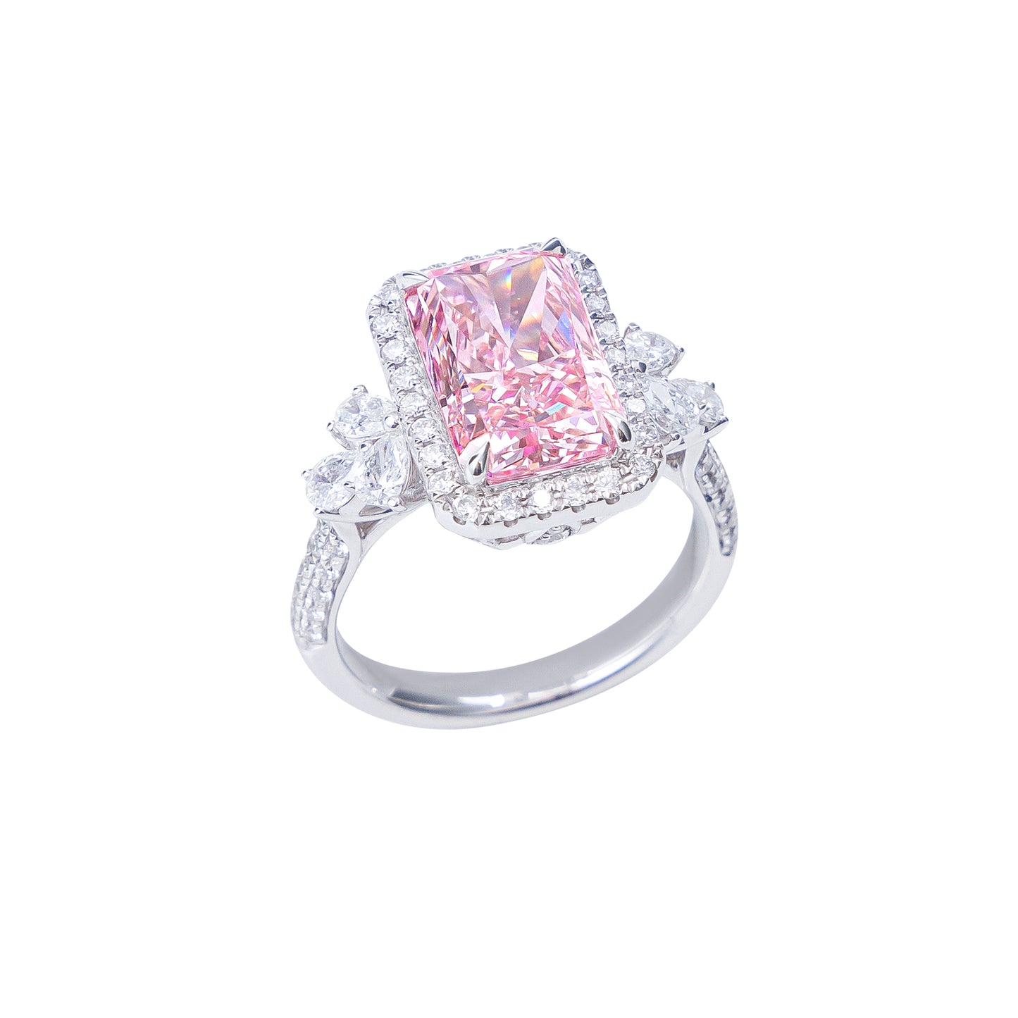 Adeline - Radiant Cut Pink Diamond Ring, Rings