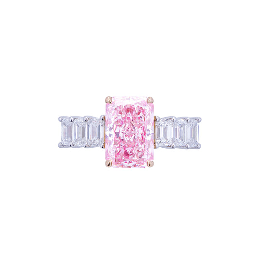 Abigail - Radiant Cut Pink Diamond Ring, Rings