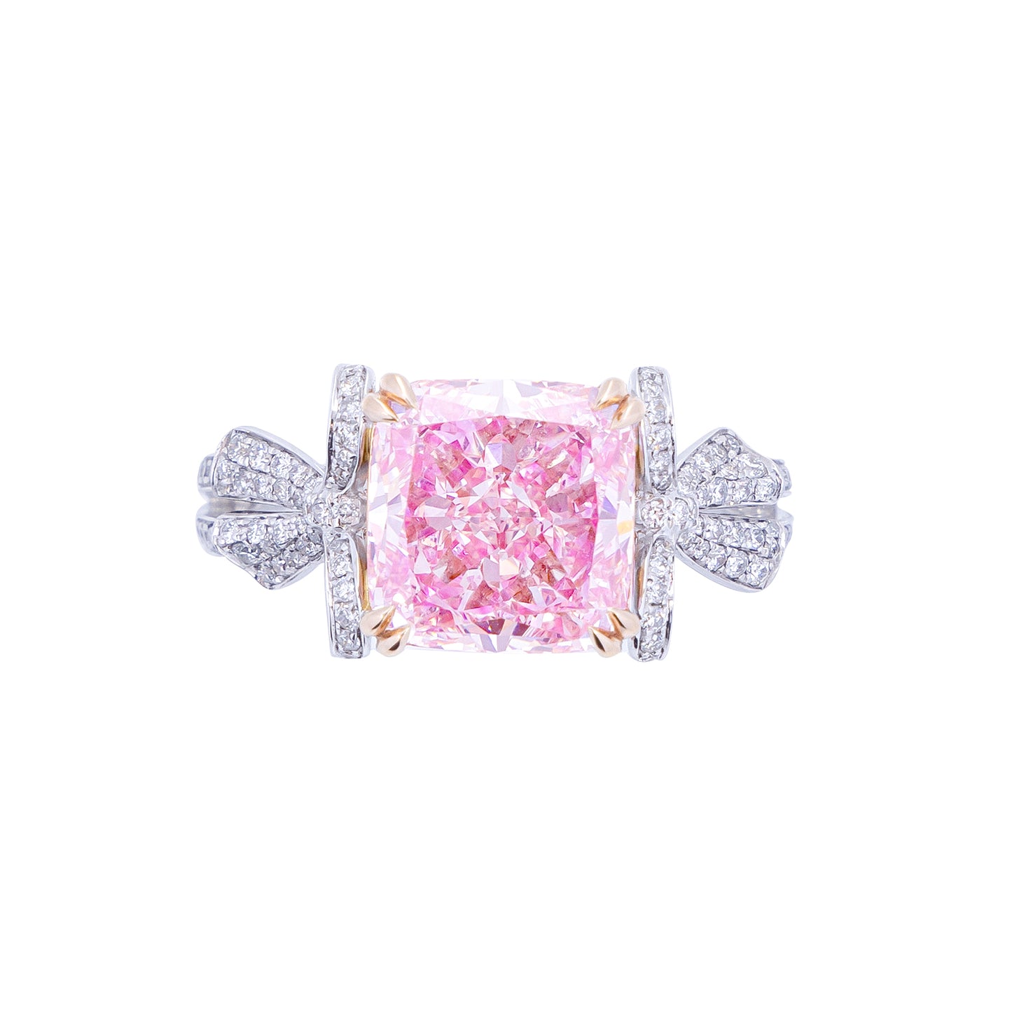Amelia - Cushion Cut Pink Diamond Ring, Rings
