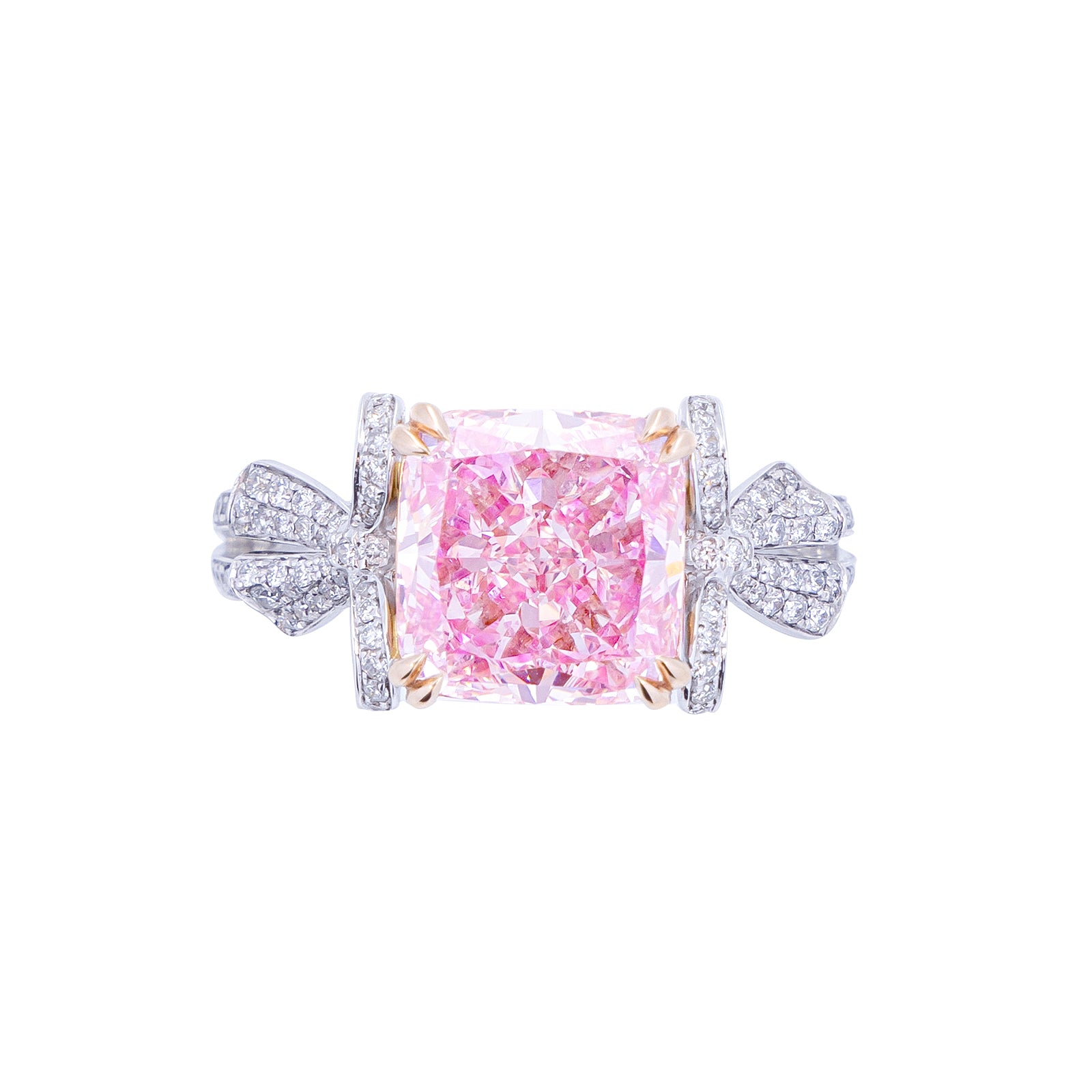 Amelia - Cushion Cut Pink Diamond Ring, Rings