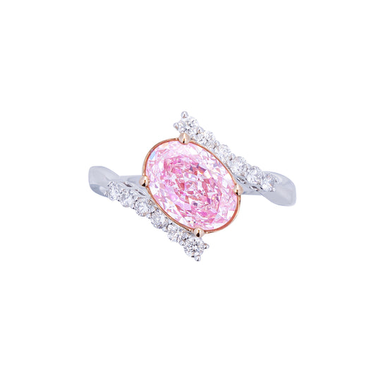 Victoria - Oval Cut Pink Diamond Ring, Rings