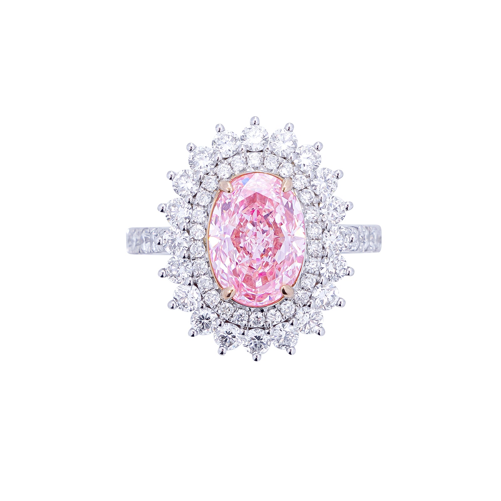 Paisley - Oval Cut Pink Diamond Ring, Rings