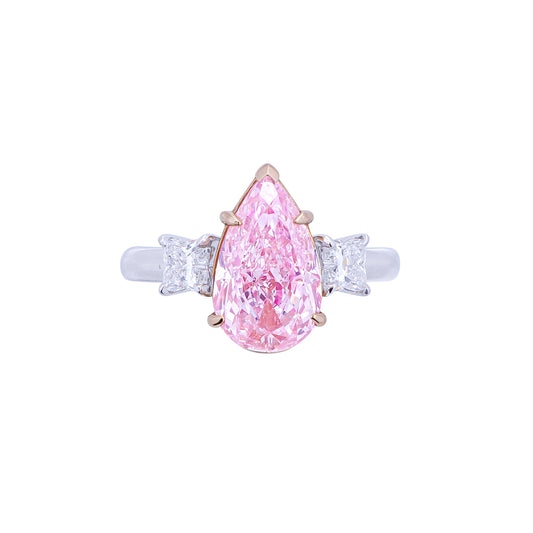 Josephine - Pear Cut Pink Diamond Ring, Rings