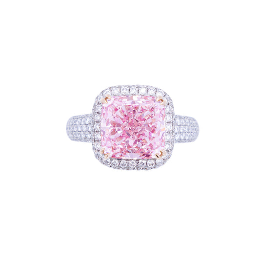 Melanie - Cushion Cut Pink Diamond Ring, Rings
