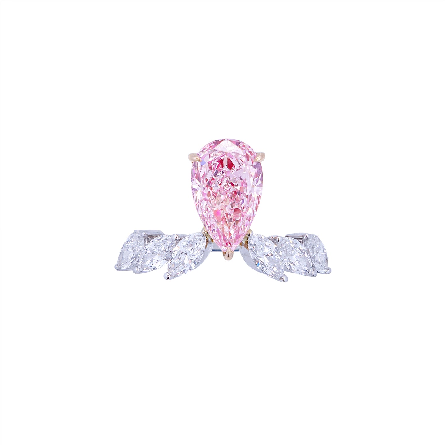 Valentina - Pear Cut Pink Diamond Ring, Rings