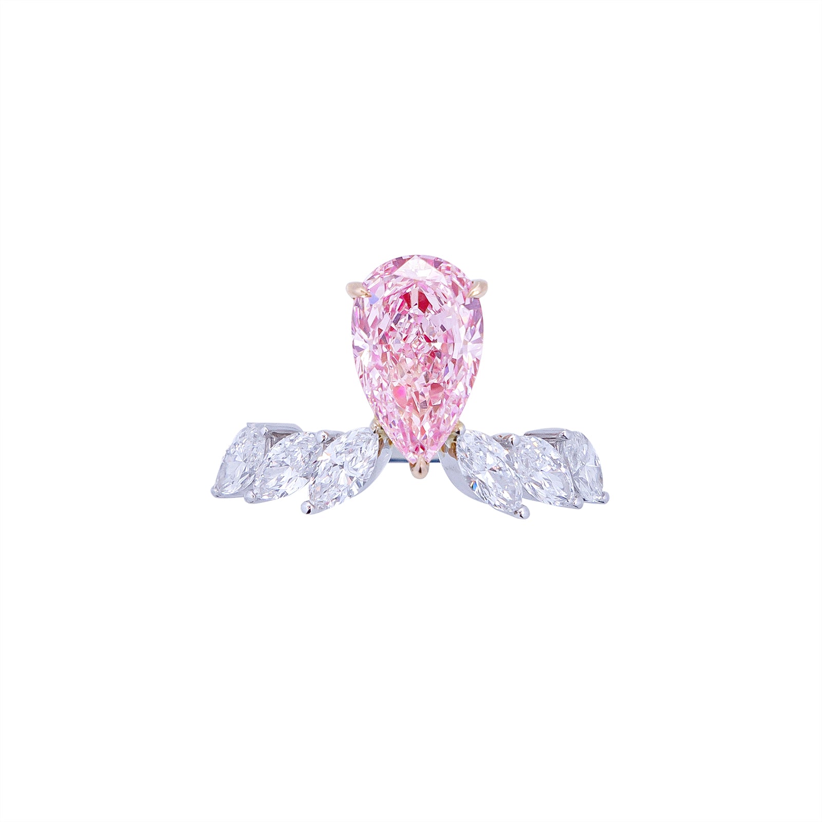 Valentina - Pear Cut Pink Diamond Ring, Rings