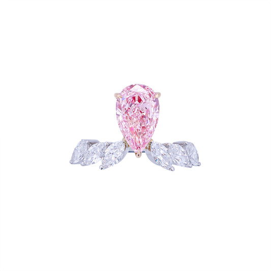 Valentina - Pear Cut Pink Diamond Ring, Rings