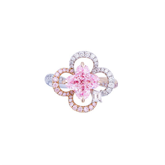 Sophie - Clover Cut Pink Diamond Ring, Rings