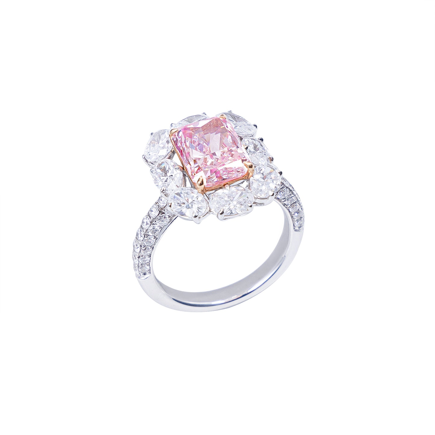 Stella - Radiant Cut Pink Diamond Ring, Rings