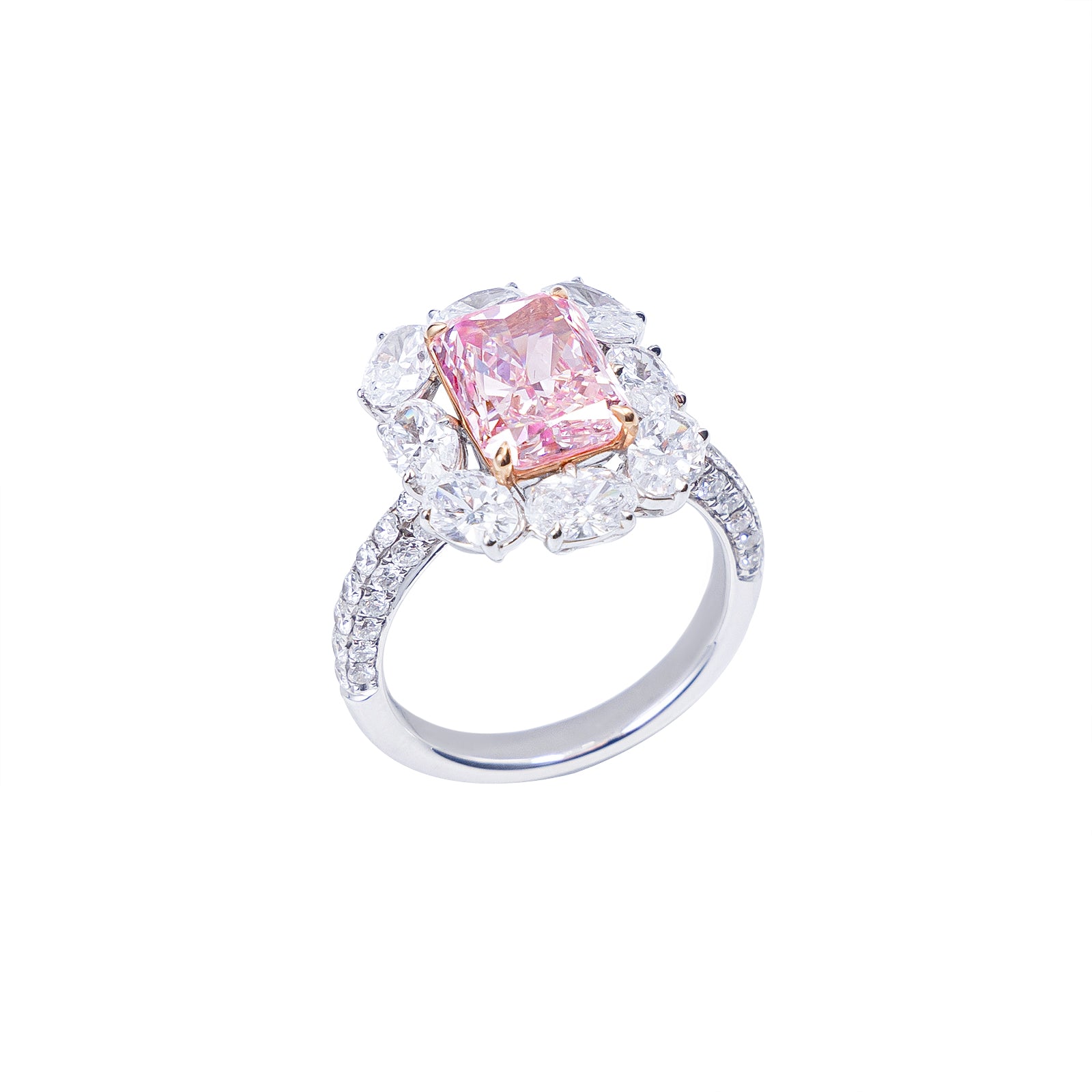 Stella - Radiant Cut Pink Diamond Ring, Rings