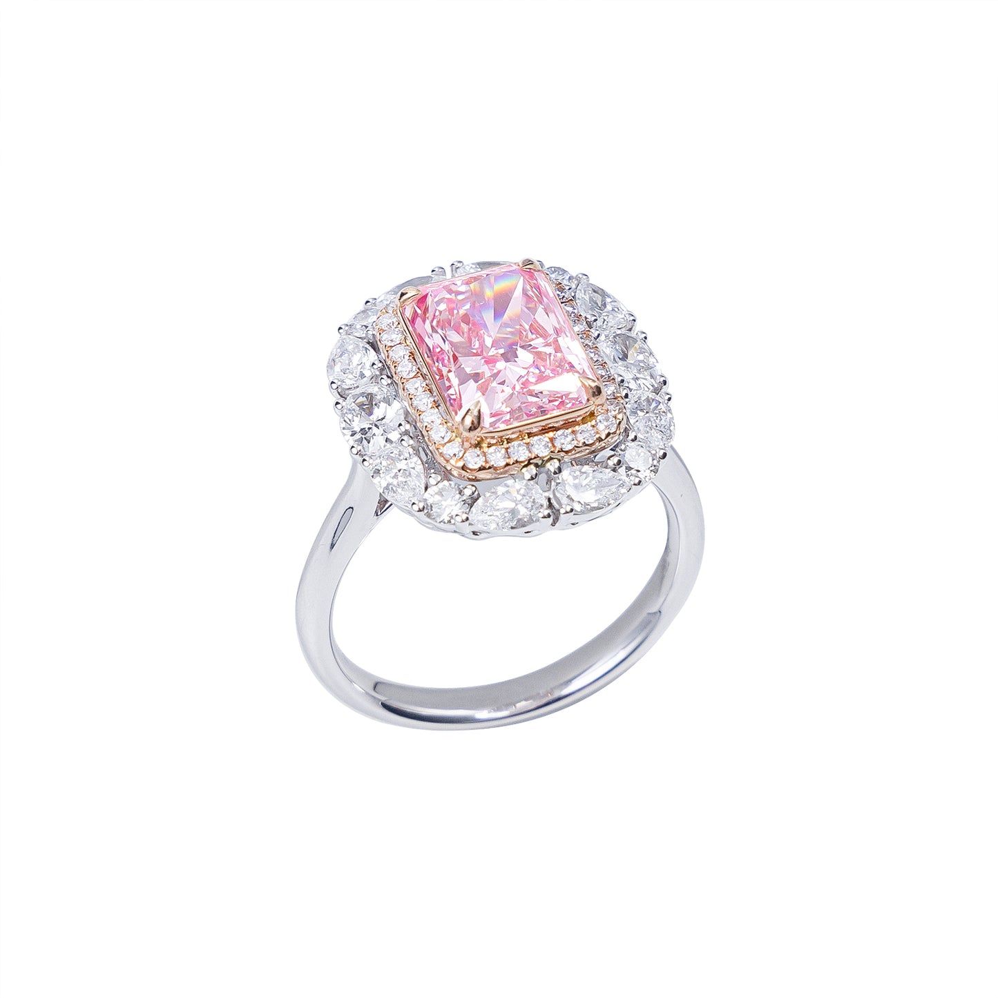 Savannah - Radiant Cut Pink Diamond Ring, Rings