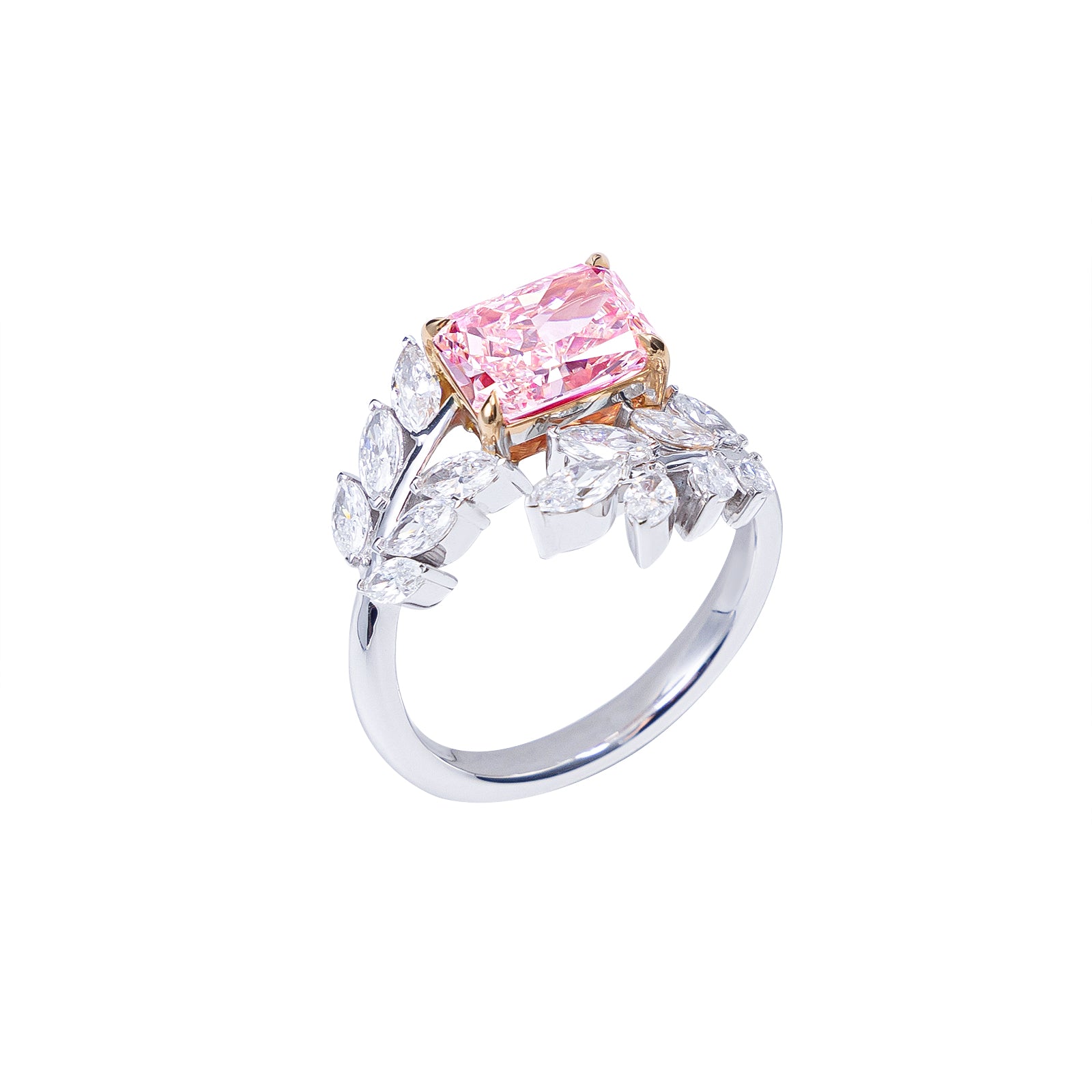 Margaret - Radiant Cut Pink Diamond Ring, Rings