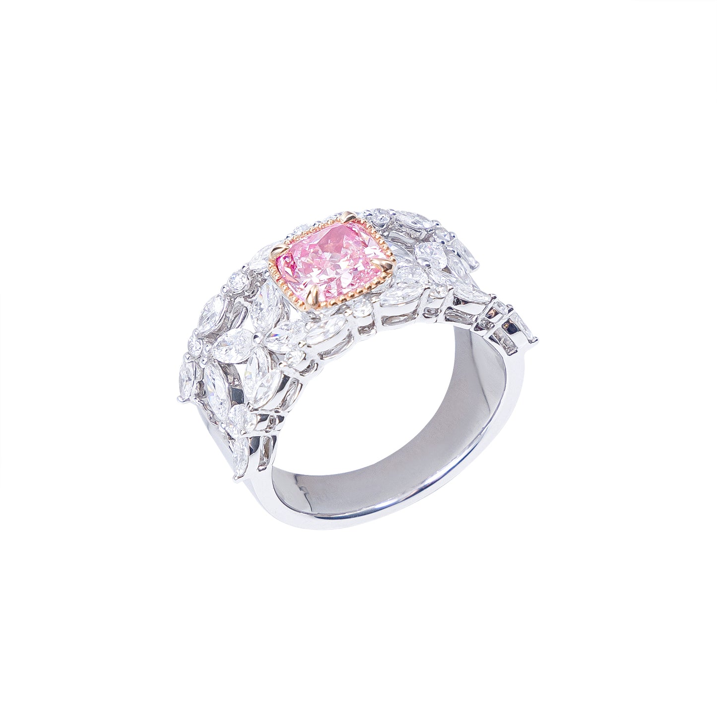 Summer - Cushion Cut Pink Diamond Ring, Rings